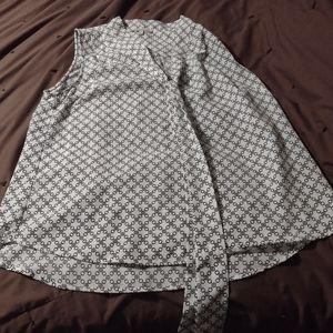 Women's beautiful 41 Hawthorne sleeveless dressy tank top black and white XL